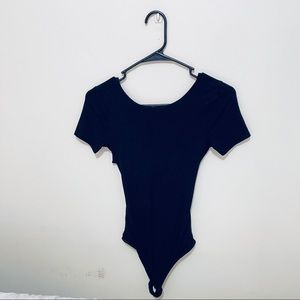 Crossed Open-Back Bodysuit